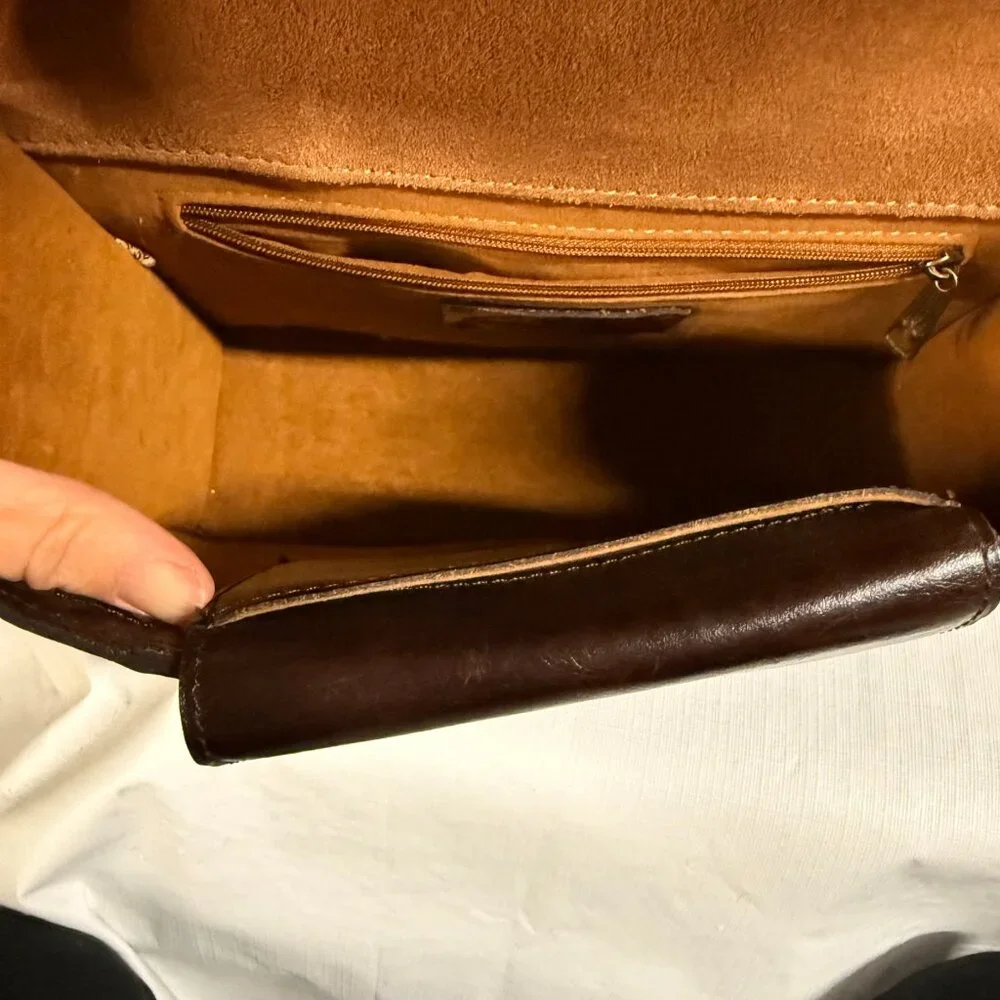 Patricia Nash Amara Top Handle Leather Crossbody Colorblock - Picture 8 of 11